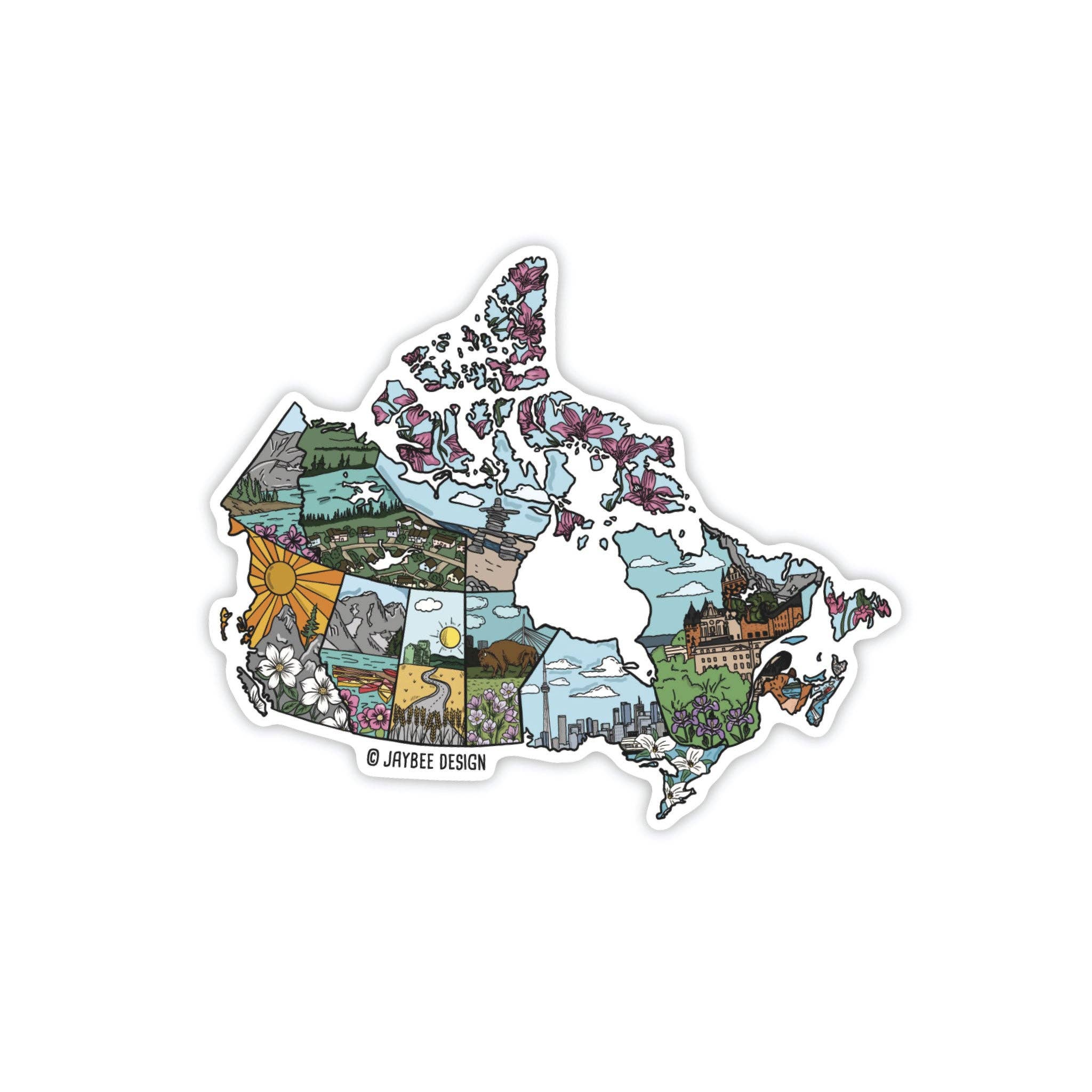 Canada Illustrated Map Magnet