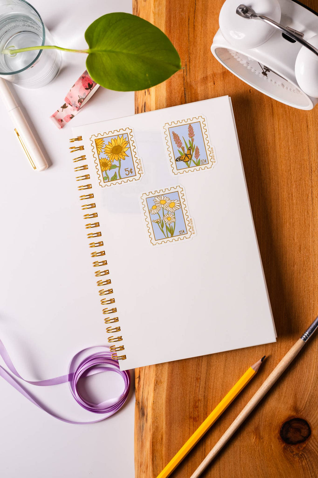 Lilac Postage Stamp Matte Vinyl Sticker